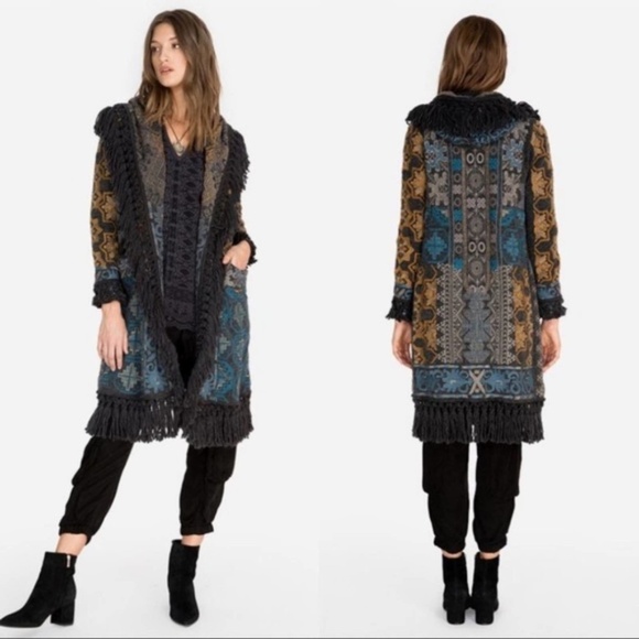 Johnny Was Tokley Fringed Embroidery Open-Front Duster NWT - Picture 7 of 15